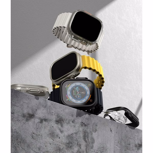 Ringke Slim 2-pack Suojakuori Apple Watch Ultra 1/2 (49mm) - Läpinäkyvä & Titanium