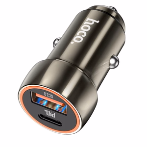 Autolaturi Hoco Z46A USB-A/Type-C PD20W+QC3.0 harmaa