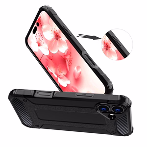 Hybrid Armor Suojakuori iPhone 16 Plus:lle - Musta