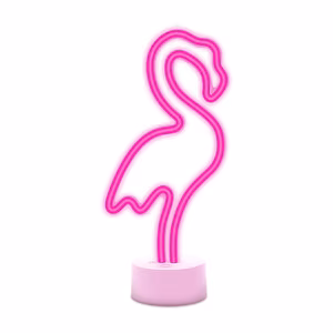 Neon LED jalustalla FLAMINGO vaaleanpunainen USB-C FSC-11 Forever Light