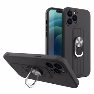 Ring Case silikonikotelo, jossa on sormen ote ja jalusta Samsung Galaxy A32 5G musta