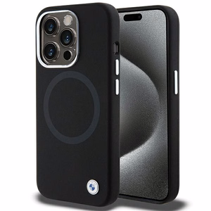 BMW Signature Liquid Silikoninen MagSafe Suojakuori iPhone 15 Pro:lle - musta