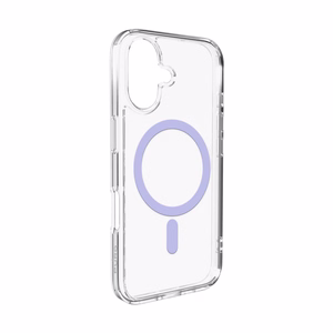 Puro Lite Mag TPU+PC suojakuori MagSafe-yhteensopiva iPhone 17:lle - läpinäkyvä vaaleanpunaisella renkaalla