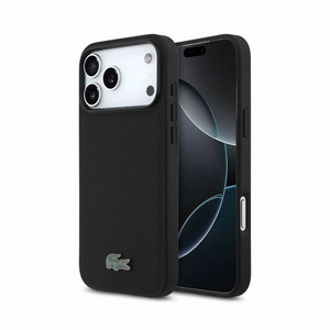 Case Lacoste PVC Petit Pique Semi Wrap Embossed MagSafe Apple iPhone 18 Pro Max black