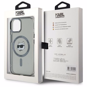 Karl Lagerfeld HC MagSafe IML Metal Choupette Head suojakuori iPhone 15 6.1:lle musta