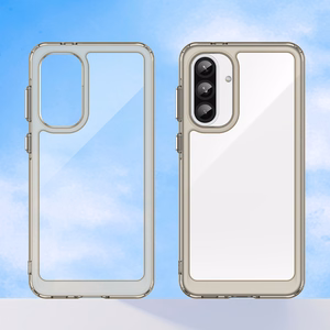 Outer Space Suojakuori Samsung Galaxy A56:lle joustava kehys - puoliläpinäkyvä, musta