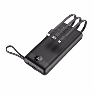 Ulkoinen akku Veger C20 (W2047 / W2059) 20000 mAh sisäänrakennetuilla Micro-USB-kaapeleilla / Type C / Lightning musta