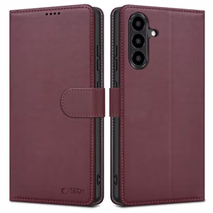 Tech-Protect Wallet -suojakuori Samsung Galaxy A36 / A56 / A37 5G:lle - viininpunainen