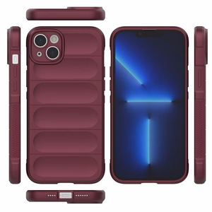 Magic Shield Case tapauksessa iPhone 14 Plus elastinen panssaroitu kotelo viininpunainen