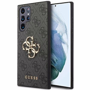 Guess GUHCS23L4GMGGR S23 Ultra S918 harmaa/harmaa kovakuori 4G Big Metal Logo