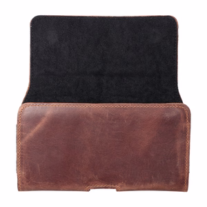 Horizontal Leather Belt Phone Pouch for iPhone 12 Mini / 13 Mini, Samsung Galaxy A40 / S8, Xiaomi 12 / Redmi 5A, Royal Crazy Horse, Size M, Brown