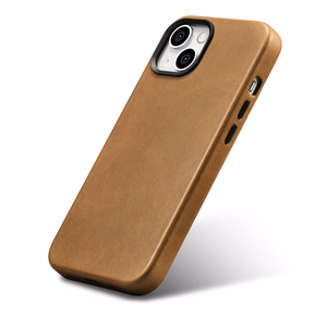 iCarer Öljyvaha Premium Nahkakotelo iPhone 14 Plus Magneettinen nahkakotelo MagSafe ruskea (WMI14220703-TN)