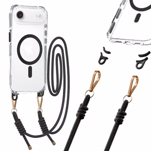 Tel Protect Strap Clear Suojakuori iPhone 17 Air:lle musta