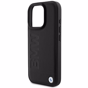 BMW Nahkainen Hot Stamp MagSafe Suojakuori iPhone 16 Pro:lle - Musta