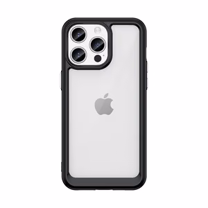 iPhone 15 Pro Outer Space vahvistettu Suojakuori joustavalla kehyksellä - musta