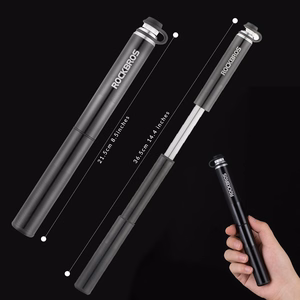 Rockbros JG-PB-004 kevyt pyöräpumppu painemittarilla – väri: musta