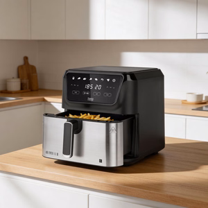 TEESA DIGITAL AIR FRYER XXL -kiertoilmakypsennin, 8 l, 1700 W, suuri kulho, ohjelmat, lämpimänäpito
