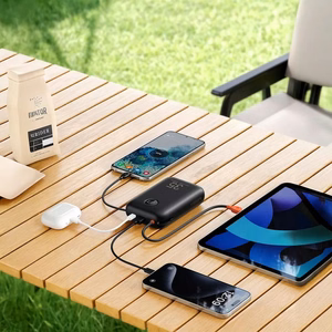 Varavirtalähde VEGER 30000 mAh sisäänrakennetulla Type C / Lightning -kaapelilla PD QC3.0 35W K3 (W3018) musta