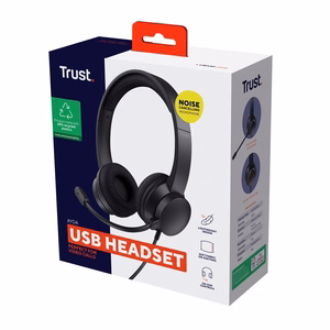 Trust Ayda kuulokkeet langallinen päähihna puhelut/musiikki USB Type-A musta