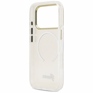 Guess IML Gradient Script Metal MagSafe Suojakuori iPhone 17 Pro:lle - Valkoinen