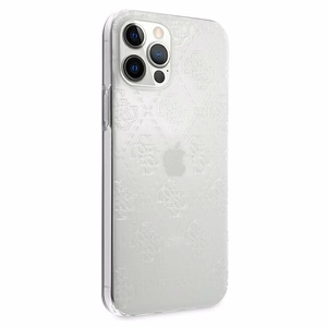 Guess GUHCP12L3D4GTR iPhone 12 Pro Max 6.7" läpinäkyvä kovakotelo 4G 3D kuvio kokoelma