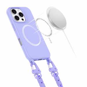 Tech-Protect MagNecklace MagSafe Suojakuori kaulanauhasolmulla iPhone 16 Pro:lle - Violetti