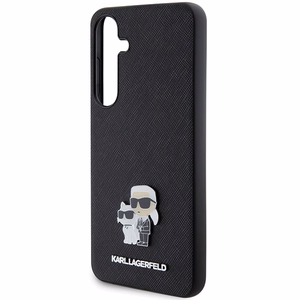 Karl Lagerfeld Saffiano Karl & Choupette Metal Pin kovakuori Samsung Galaxy S24:lle - musta/musta