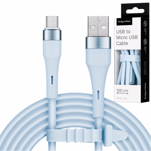 Kruger&Matz Basic USB–microUSB-silikonikaapeli, 1 m, sininen