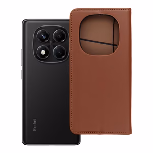 SMART PRO Book nahkainen suojakuori Xiaomi Redmi Note 14 PRO 4G:lle ruskea