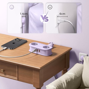 Orico AP3 20W GaN 5in1 jatkojohto 2x AC + 2x USB-A + 1x USB-C - violetti