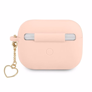 Guess GUAPLSCHSP AirPods Pro suojakuori vaaleanpunainen/vaaleanpunainen Silikoni Charm Sydän kokoelma