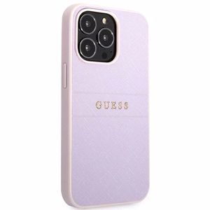 Guess GUHCP13LPSASBPU iPhone 13 Pro / 13 6.1" purple/purple Saffiano Hot Stamp & Metal Logo