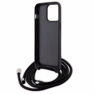 Karl Lagerfeld Crossbody Saffiano Metal Pin Karl & Choupette Suojakuori iPhone 15 Pro Max:lle - Musta