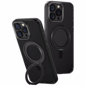 Uniq Swivix 360 Pyörivä Jalusta Suojakuori iPhone 16 Pro Max:lle - Musta