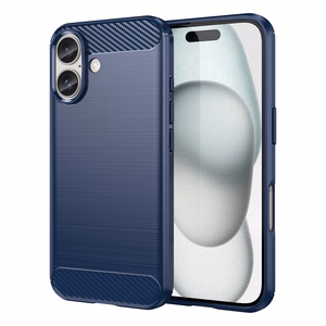 Carbon Case Silikoninen Suojakuori iPhone 16:lle - Sininen
