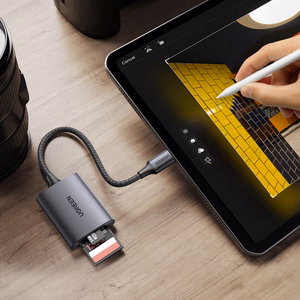 Ugreen CM401 USB-C 5Gb/s SD/TF -kortinlukija - harmaa