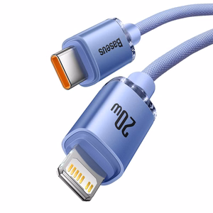 USB Cable Baseus "CAJY000205" Violet "Type-C / Lightning" 200cm (up to 20W)