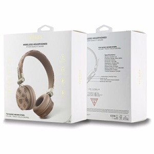Guess GUBH70EPOSMW Bluetooth ENC -kuulokkeet, Peony Script, ruskeat