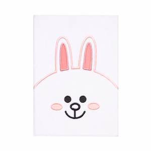 Line Friends A5 -pehmomuistikirja, valkoinen