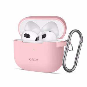 Tech-Protect Silikoninen Hook Suojakuori Apple AirPods 3:lle - vaaleanpunainen