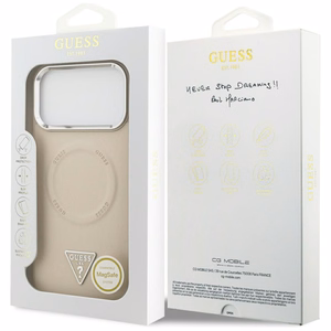 Guess Triangle Logo MagSafe Suojakuori iPhone 17 Prolle - Beige