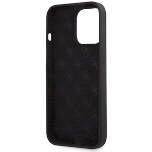 Guess GUHCP13XLSLMGBK iPhone 13 Pro Max 6.7 musta/musta kovakuori Silicone Script Gold Logo