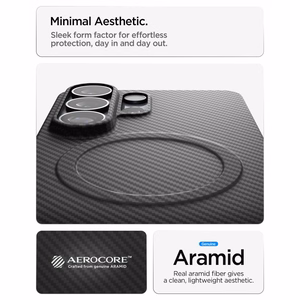 Spigen AirSkin Aramid Mag MagSafe -suojakuori Samsung Galaxy S26 Ultralle - musta