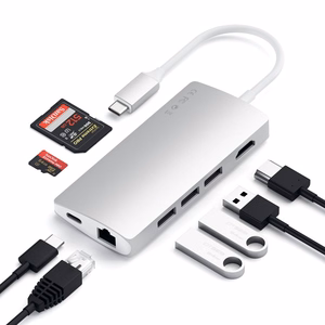 Satechi 7-in-1 USB-C keskitin sovitin hopeinen