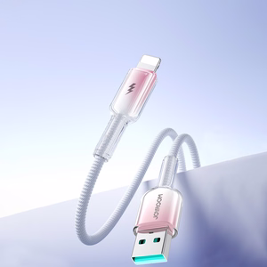 Joyroom S-A42 Crystal-Clear Series 3A USB-A - Lightning -kaapeli 1,2 m - valkoinen