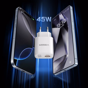 Puhelinlaturi VEGER USB A + Type C PD Super Charge PPS 45W + datakaapeli Type C C 100W TR101 valkoinen
