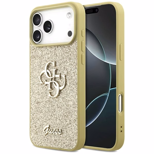 Guess Fixed Glitter Big 4G Suojakuori iPhone 17 Pro Maxille - kultainen
