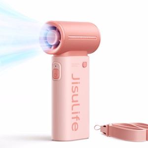Jisulife Life9 3600 mAh kannettava USB-käsituuletin ja minipuhallin, vaaleanpunainen