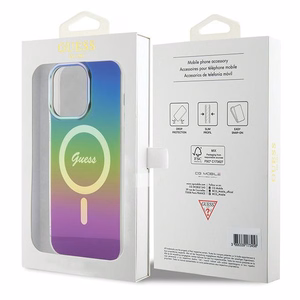 Guess Suojakuori iPhone 15 Pro 6,1:lle GUHMP15LHITSK musta HC IML Magsafe Iridescent