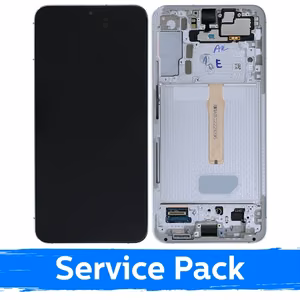 LCD Display Compatible With Samsung S906 S22 Plus With Frame / White (Cream)(Sky Blue) / (Service Pack)